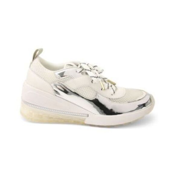 BCBGENERATION Womens White Chain Reflective Weddi Wedge Athletic Sneakers 8.5 M - Picture 2 of 4